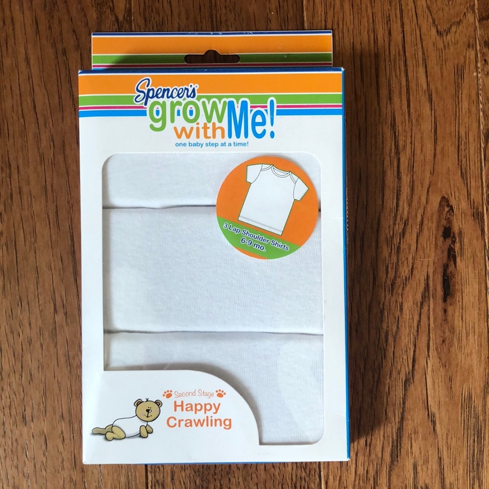 NIB White baby tees 6-9m Spencer’s